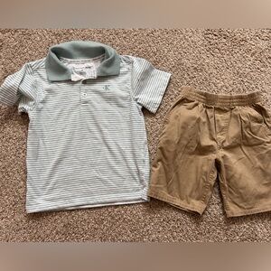 Calvin Klein boys collared blue striped matching outfit set 4T
